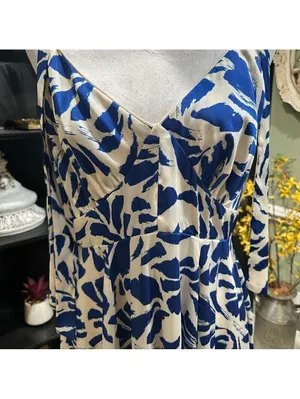 Alexis for Target Asymmetrical Botanical Blue Dress – Size M thumbnail 6