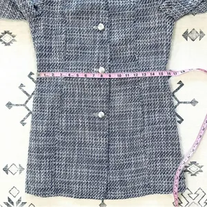 ZARA Long Structured Tweed Button Down Blazer Coat Small thumbnail 8