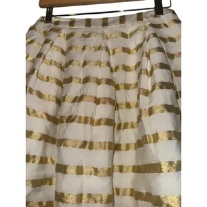 Lilly‎ Pulitzer Kylie White Gold Stripe Skirt Size 0 Party Wedding Glam Textured thumbnail 4