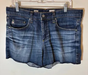 AG Adriano Goldschmied Pixie Roll-Up Shorts Dark Wash‎ Denim Size 30 thumbnail 1