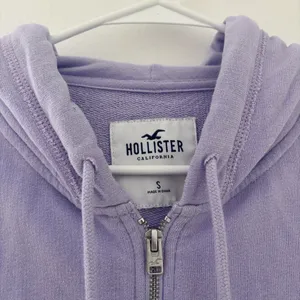 Light Purple Hollister Crop Oversized Terry Full-Zip Hoodie thumbnail 2
