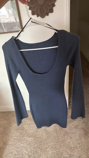 Navy Blue sweater dress thumbnail 3