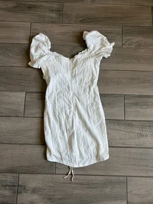 privy White Eyelet Puff-Sleeve Mini Dress thumbnail 6