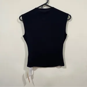 NWT Reformation black blouse top size medium Shae Knit Top thumbnail 5