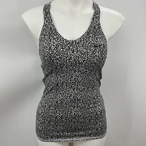 Nike racerback tank with shelf bra black and white thumbnail 2