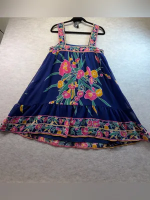 Show Me Your Mumu Goldie Dress Women’s Small Navy Floral Boho Mini Dress thumbnail 3