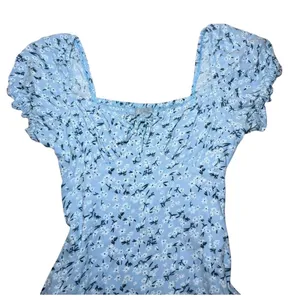 Sky‎ & Sparrow Blue Floral Embroidered Puff Sleeve Mini Dress Cottagecore Square thumbnail 8