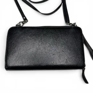 The‎ Sak Iris Smartphone 3 In 1 Crossbody Wristlet Wallet Black Leather Embossed thumbnail 6