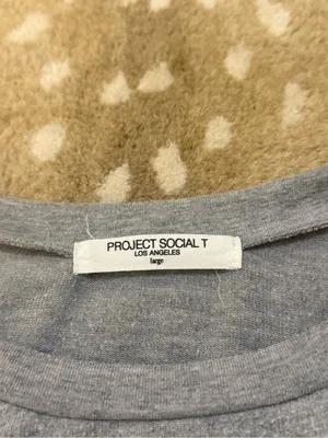 Project Social T Women’s Large Gray Long Sleeve Front Tie Knot Top Raglan USA thumbnail 6