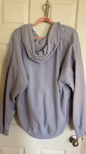 Brandy Melville Lavender Zip Purple Oversized Cotton Hoodie Full thumbnail 2