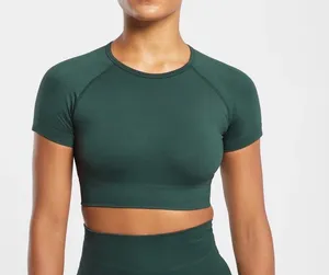 AYBL Empower Seamless Crop Top Dark Green thumbnail 1