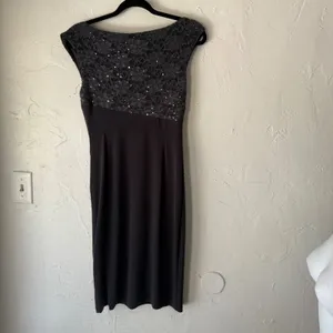 Dressbarn Y2k Dress Women's Size 6 Gray Lace‎ & Sequin Party Going Out thumbnail 7
