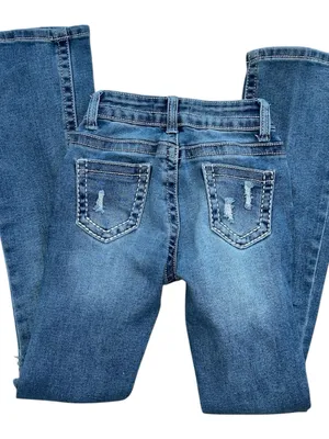 VTG Y2K Style Bamboo Low Rise Flare / Bootcut Jeans Size 00 thumbnail 4