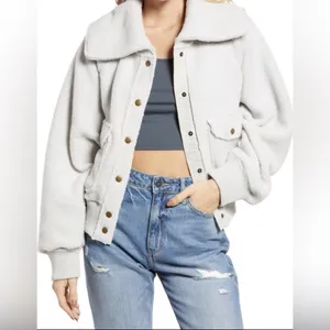 We‎ the Free People Shasta Cardi Jacket in Morning Fog Size XL Revolve thumbnail 2