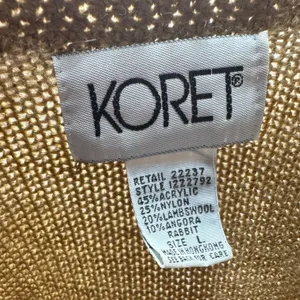 Koret Lambswool Angora Rabbit Sweater Vest Vintage Brown Tan Blue Flower Large thumbnail 6