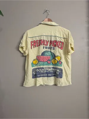 UO Retro Petrol Button-Through Shirt thumbnail 3