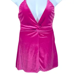 REVOLVE More To Come Kimmie Pink Velvet Mini Dress M Open Back Birthday Party thumbnail 6
