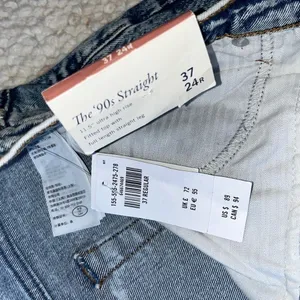 Abercrombie & Fitch 90's Straight Ultra High Rise Acid Wash Jeans 37‎ / 24 thumbnail 12