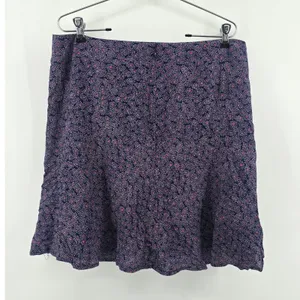 Boden Mini Skirt Womens 12R Navy Blue Floral‎ Viscose Lined Back Zip T0318 thumbnail 2