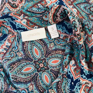 Chico’s Mosaic Print Resort Button Front Blouse thumbnail 9