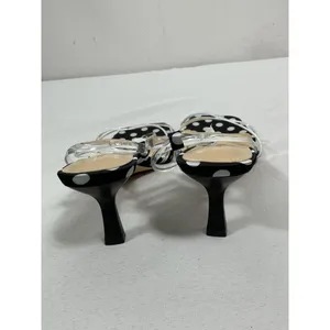 Womans New Aiunllnd Strappy Slingback Sandals 8.5 Black White Polka Dots thumbnail 4