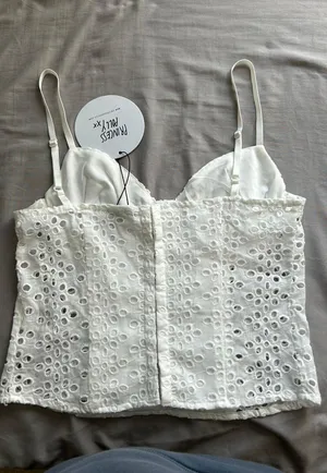 Princess Polly White Eyelet Tank thumbnail 4