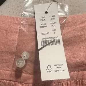 J. Crew Gathered popover dress in linen Peach Clay Size Small NWT thumbnail 10