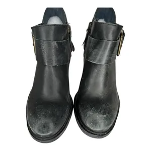 Steven by Steve Madden Black Leather Booties‎ thumbnail 3
