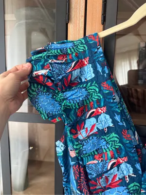 Printfresh Lola Midi Dress ruffle Nautical Tiles Seaside ocean animals fish reef thumbnail 13
