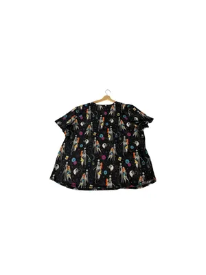Disney Nightmare Before Christmas Scrub Top 3X Jack Sally Halloween Scrubstar thumbnail 2