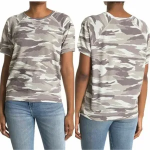 Sweet Romeo Gray Camo Waffle Knit Top‎ NW Size Small thumbnail 2