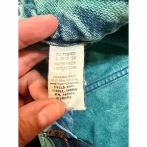 Vintage 1980s Wrangler Women's High Waist Tapered Jeans Teal Green thumbnail 3