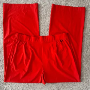 Nike Dri-fit Pants High Waist Loose Wide Leg Ripstop Red Orange Travel Women XL thumbnail 2