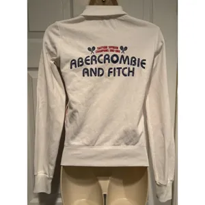 Abercrombie & Fitch‎ Track Jacket XS White Red Zip Up Tennis Y2k Retro Athletic thumbnail 3