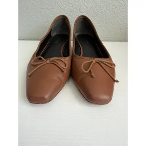 Veronica Beard Cecile Brown Leather Bow Pumps Square Toe Women's US 9 M thumbnail 7