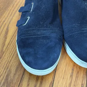 Stuart Weitzman Navy Blue Suede Triple‎ Strap Sneakers Women's 9.5 M 73188 thumbnail 13