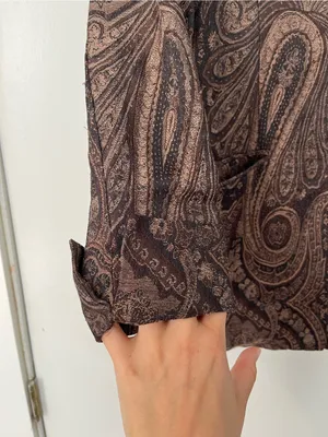 Vintage Brown Paisley Blazer Jacket USED Oversize women’s size small wool thumbnail 2