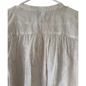 Anthropologie Pilcro Tavi Embroidered Button Down Blouse Bisque Women's Small‎ thumbnail 4