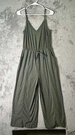 Lululemon Day to Night Jumpsuit Gray Sage Wide Leg Drawstring Waist Size 6 thumbnail 1