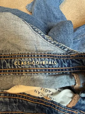 American Eagle Medium Wash Denim Classic Overalls Size M thumbnail 4
