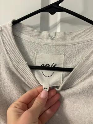 aerie Oversized Crewneck Sweatshirt - Light Gray thumbnail 4