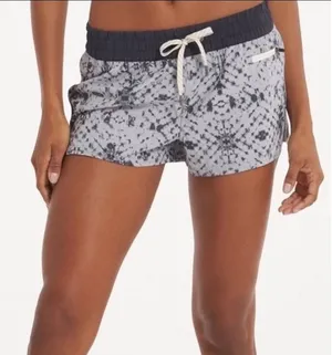 Vuori Clementine Shorts Gray Shibori Print Small Running Athletic Gym 2.5" Lined thumbnail 1