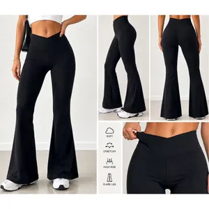 OFFLINE By Aerie Black Flare Yoga Pants XXS High Rise Y2K Athleisure thumbnail 2