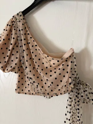 Cloud Ten Polka Dot One Shoulder Top thumbnail 1