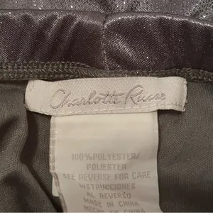 Y2K Vintage Charlotte Russe Grey Sparkle Asymmetrical Evening Dress thumbnail 11