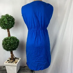 Ralph Lauren Blue Short Sleeve Empire Waist Mini Dress S thumbnail 3