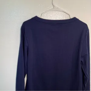 Women's Size Small Crewneck Sweatshirt Navy White Classy Until Kickoff Football thumbnail 6