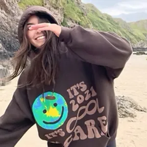 Lonely Ghost Women’s Sweatshirt Hoodie Pullover It’s Cool To Care 2021 Brown XXL thumbnail 1