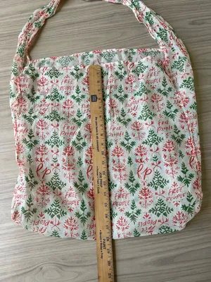 Free People Cream Cotton Tote with Green & Red Botanical Print thumbnail 4