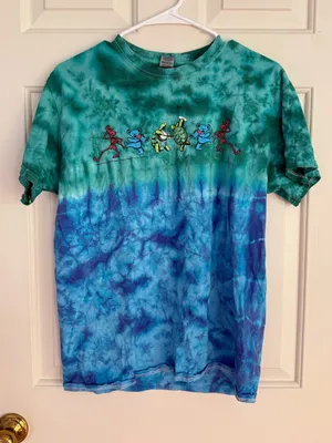 Grateful dead Tie-Dye Green & Blue T-Shirt thumbnail 1